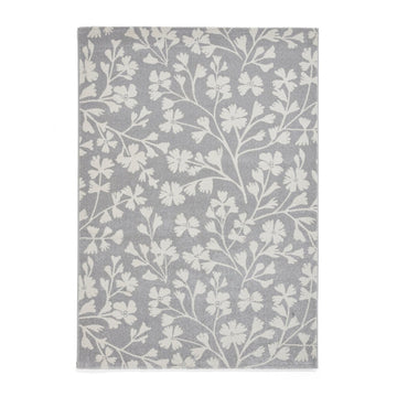 Catherine Lansfield Grace Floral Modern Durable Easy-Care Carved High Density Polyproplyene Grey/Cream Rug-Think Rugs-Rug Love - The Most Loved Rug Store